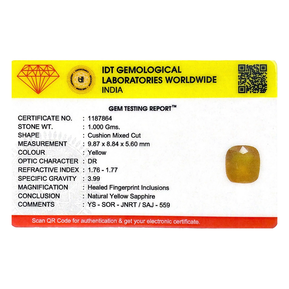 Yellow Sapphire - 3.3 Carat - Pramogh