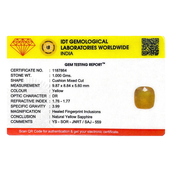 Yellow Sapphire - 3.3 Carat - Pramogh
