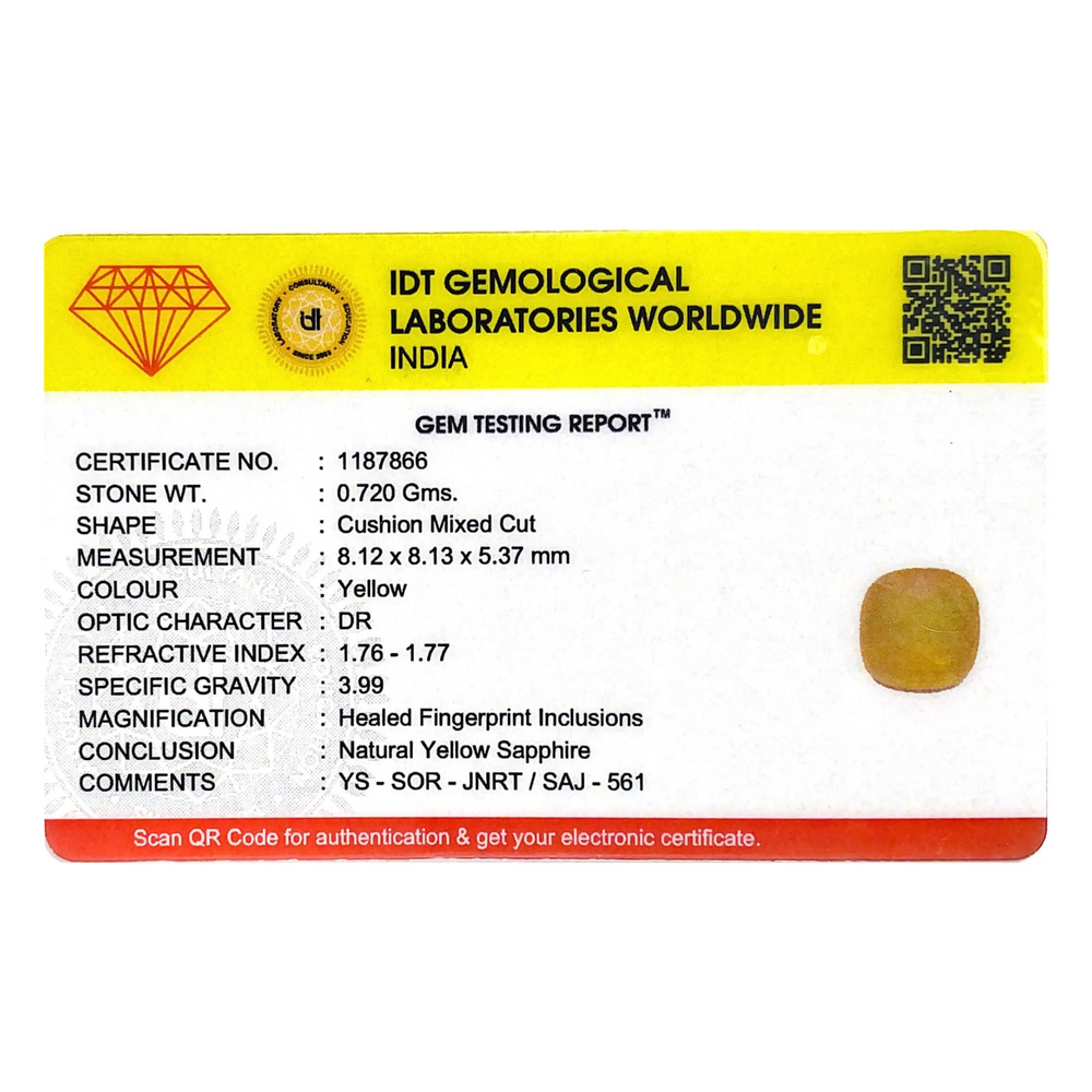 Yellow Sapphire - 3.6 Carat - Pramogh