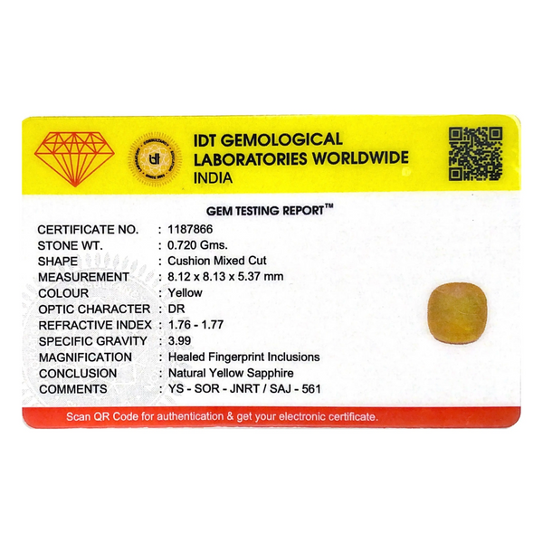 Yellow Sapphire - 3.6 Carat - Pramogh