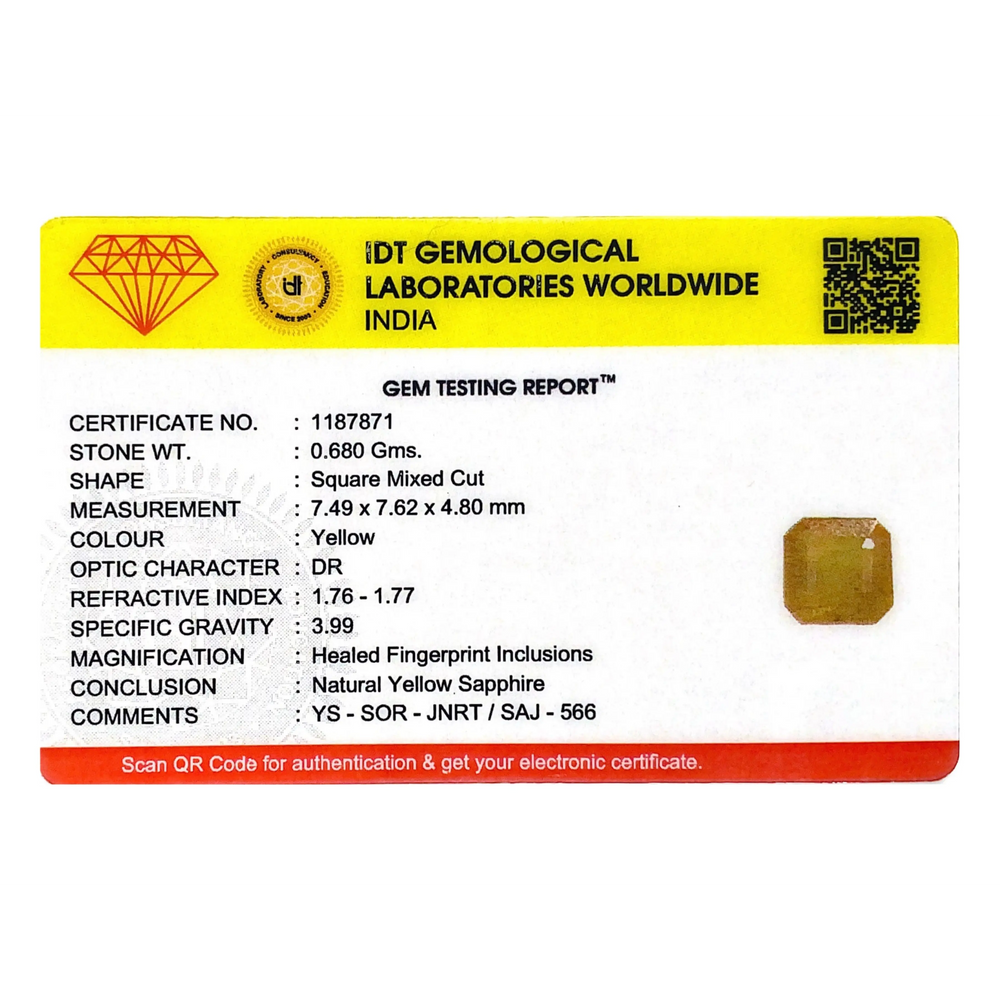 Yellow Sapphire - 3.4 Carat - Pramogh