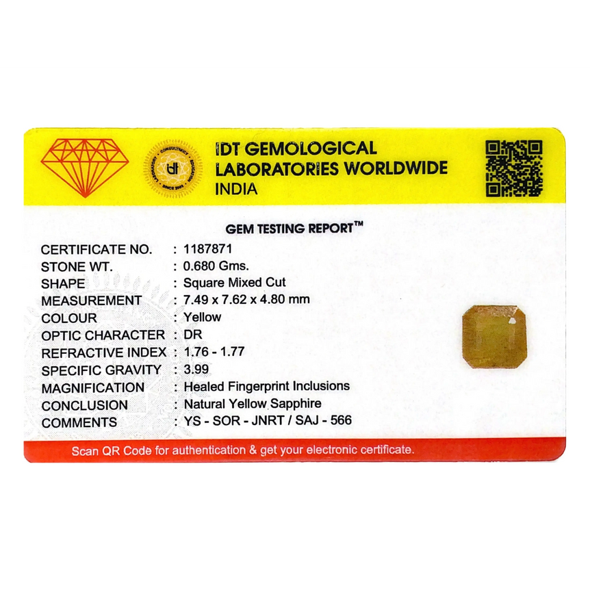 Yellow Sapphire - 3.4 Carat - Pramogh