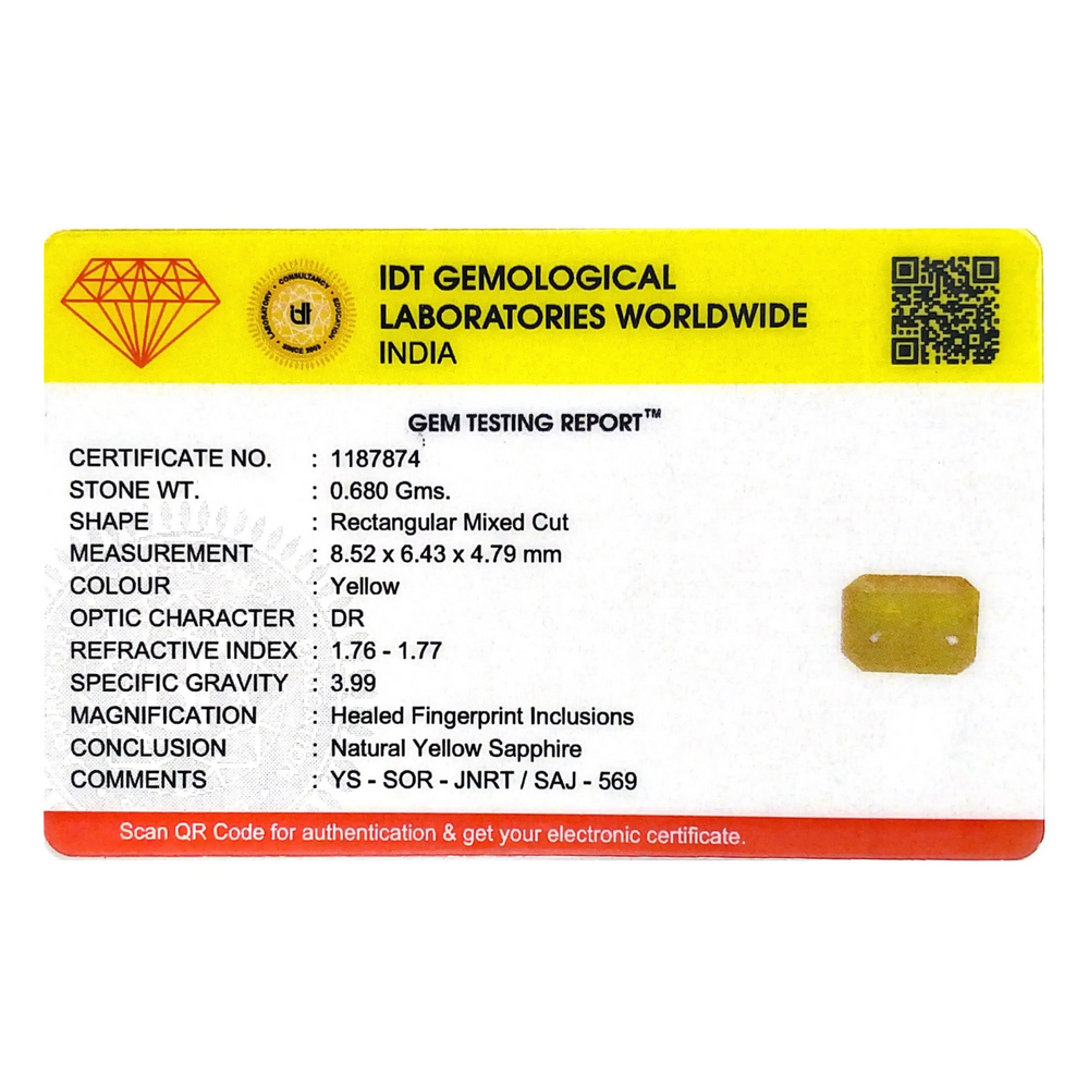 Yellow Sapphire - 3.4 Carat - Pramogh