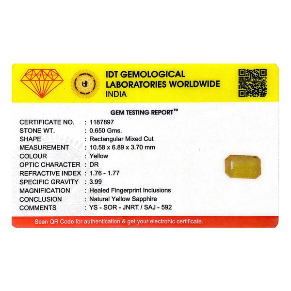 Yellow Sapphire - 3.25 Carat - Pramogh