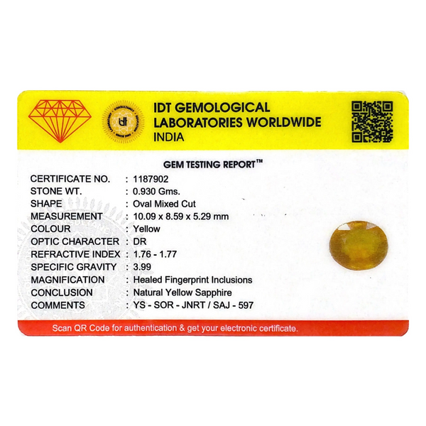 Yellow Sapphire - 4.65 Carat - Pramogh