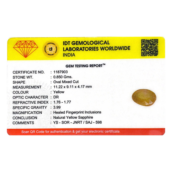Yellow Sapphire - 4.25 Carat - Pramogh