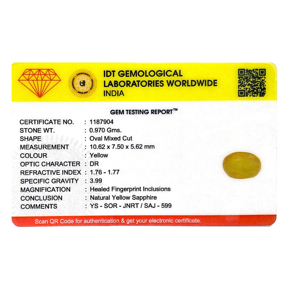 Yellow Sapphire - 4.85 Carat - Pramogh