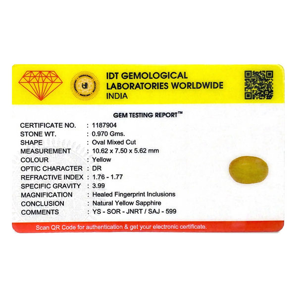 Yellow Sapphire - 4.85 Carat - Pramogh