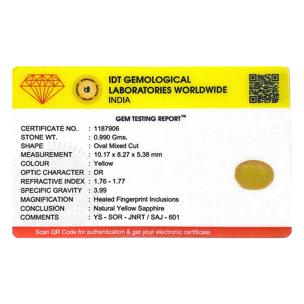 Yellow Sapphire - 4.95 Carat - Pramogh