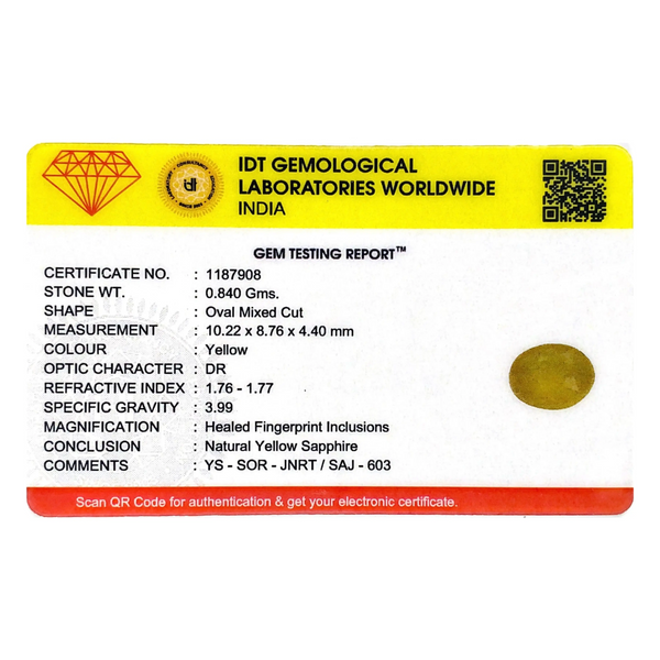Yellow Sapphire - 4.2 Carat - Pramogh