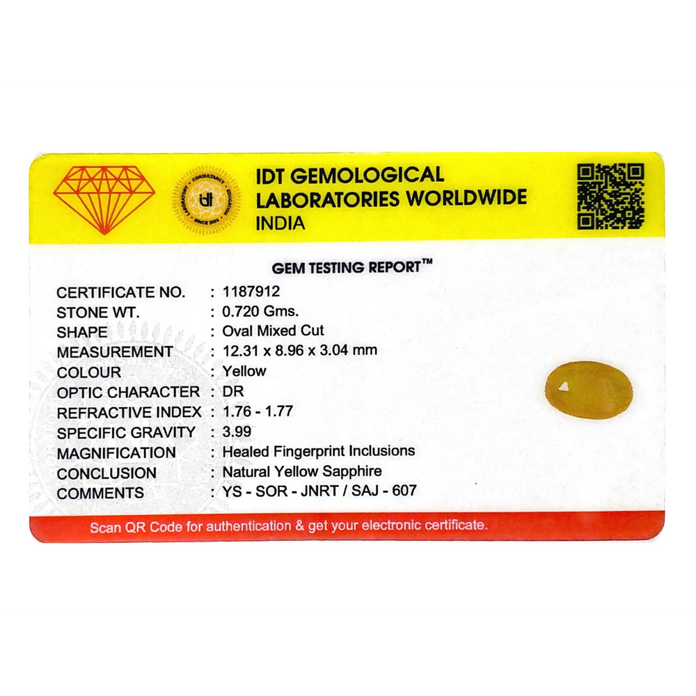 Yellow Sapphire - 3.6 Carat - Pramogh