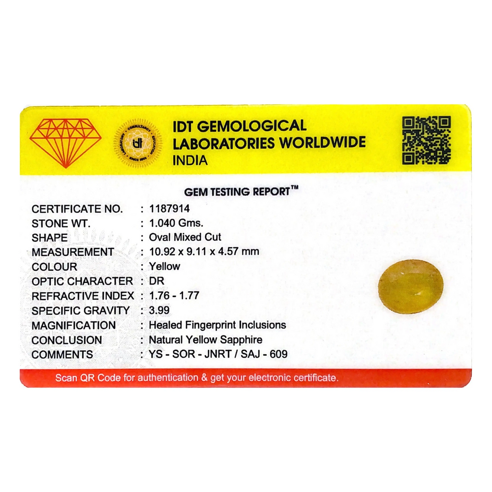 Yellow Sapphire - 5.2 Carat - Pramogh