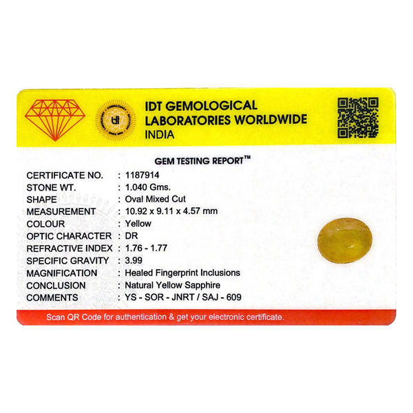 Yellow Sapphire - 5.2 Carat - Pramogh