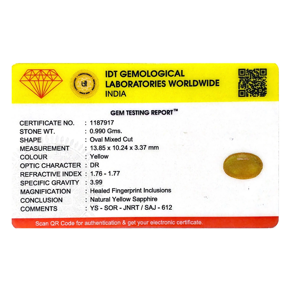 Yellow Sapphire - 4.95 Carat - Pramogh