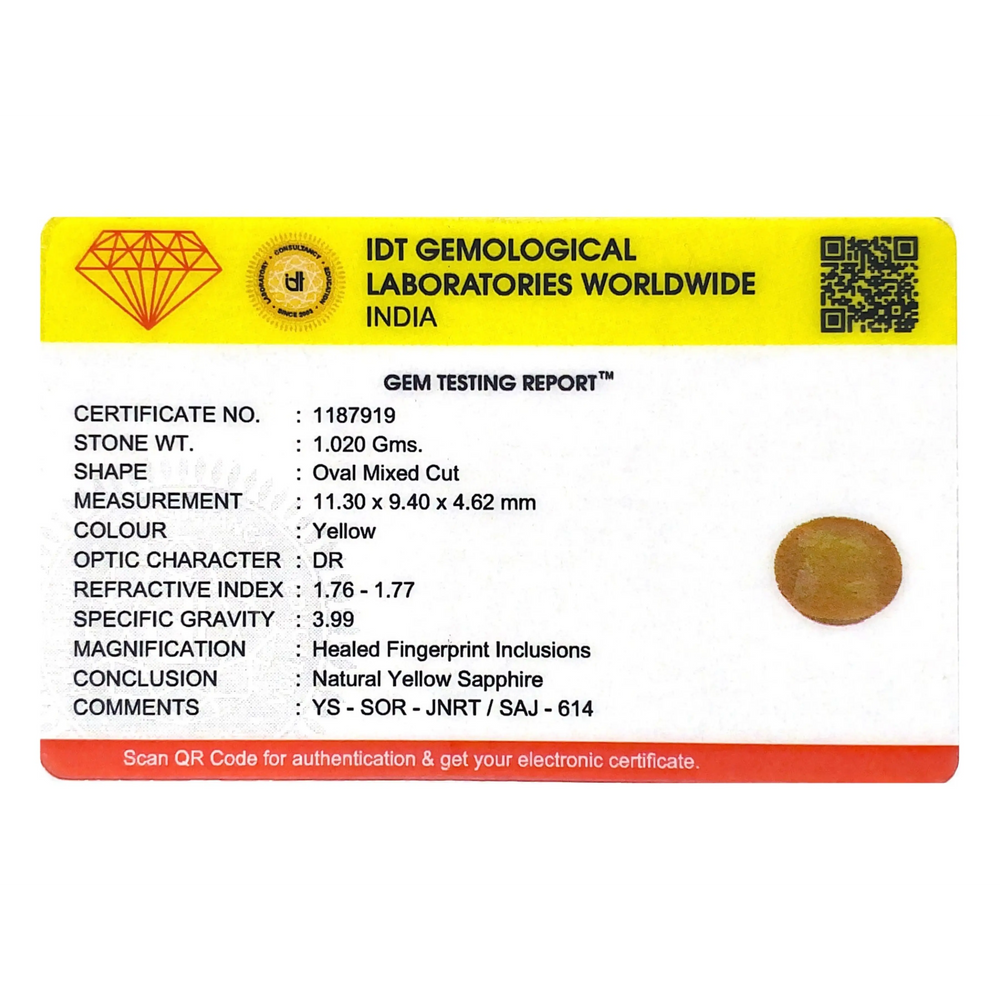 Yellow Sapphire - 5.1 Carat - Pramogh