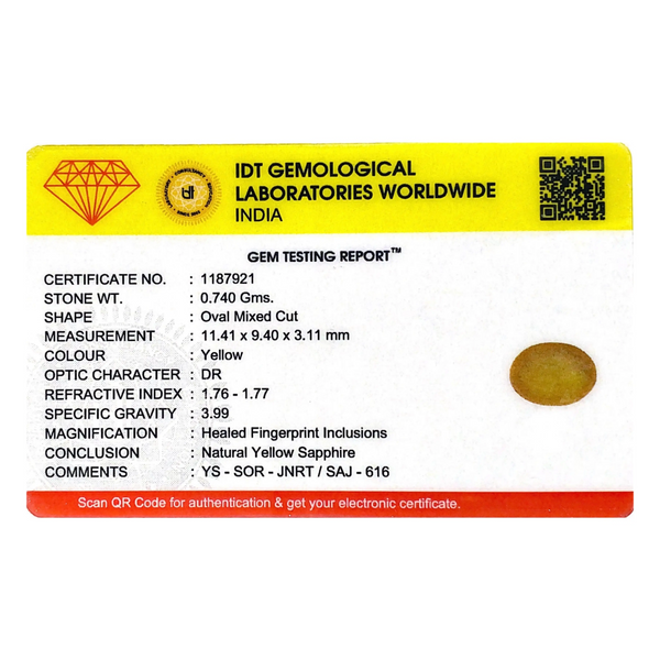 Yellow Sapphire - 3.7 Carat - Pramogh