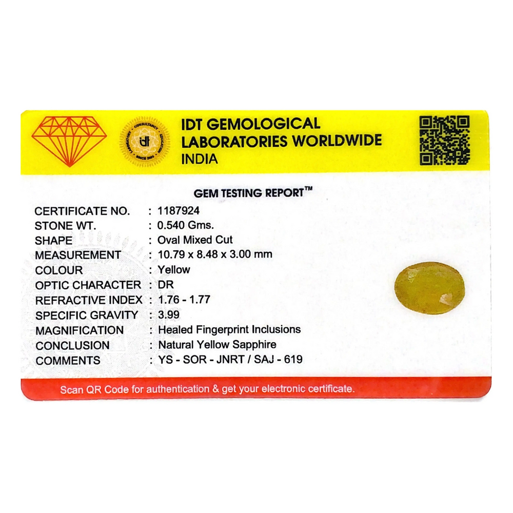 Yellow Sapphire - 2.7 Carat - Pramogh