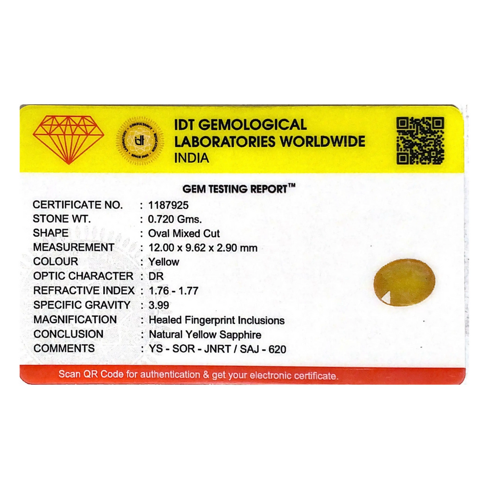 Yellow Sapphire - 3.6 Carat - Pramogh