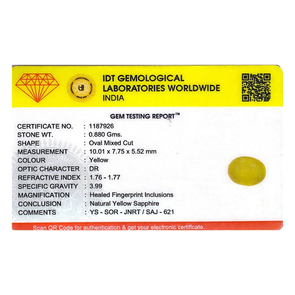 Yellow Sapphire - 4.4 Carat - Pramogh