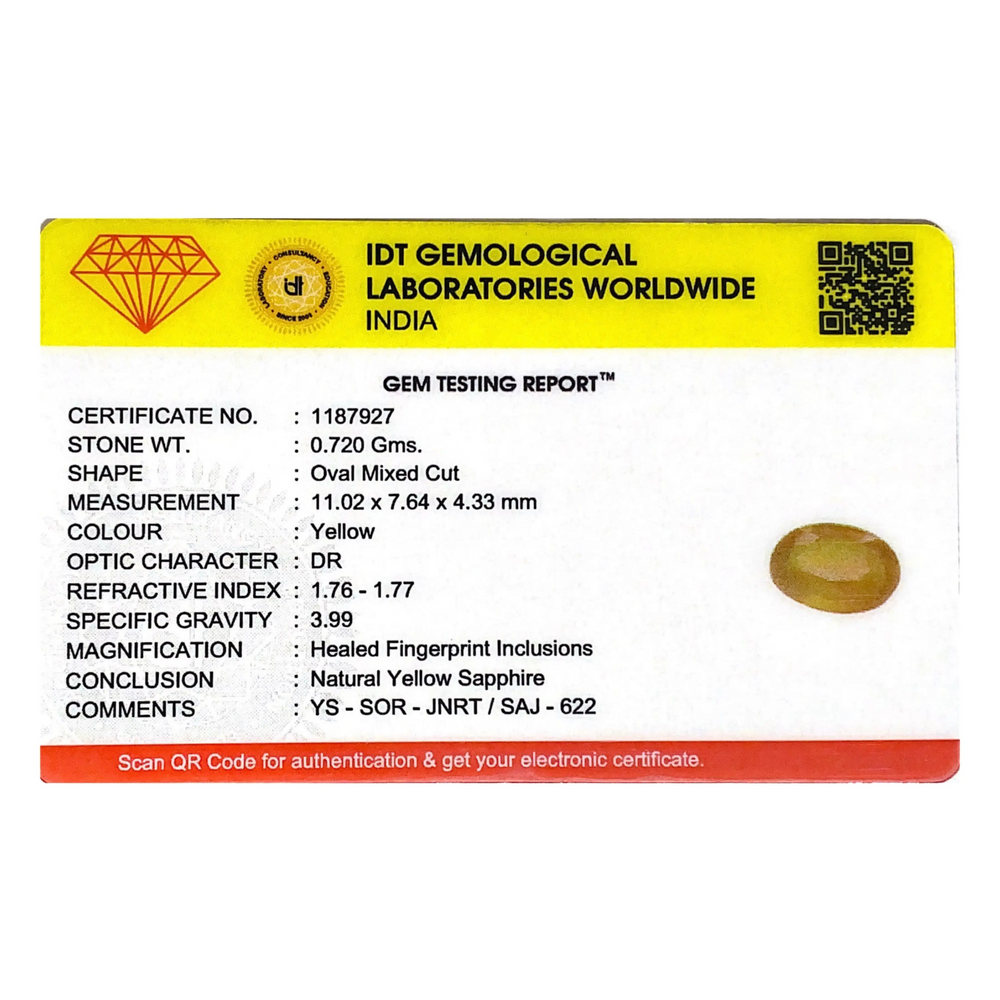 Yellow Sapphire - 3.6 Carat - Pramogh