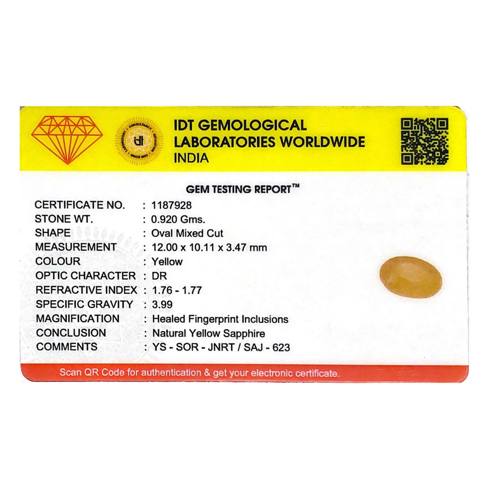 Yellow Sapphire - 4.6 Carat - Pramogh