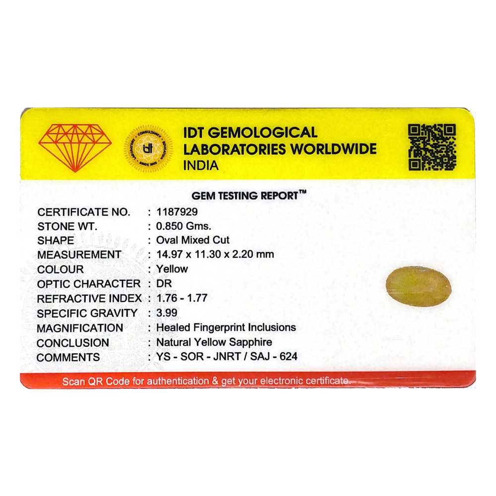 Yellow Sapphire - 4.25 Carat - Pramogh