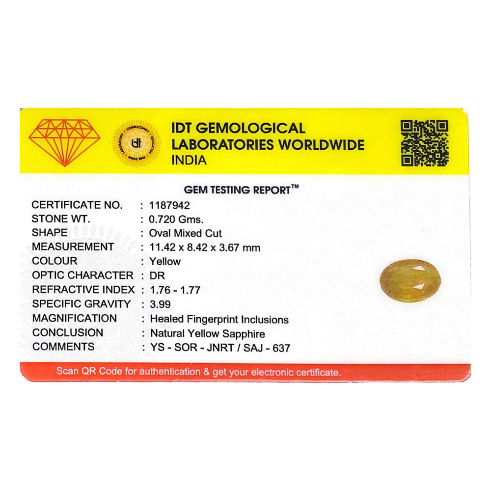 Yellow Sapphire - 3.6 Carat - Pramogh
