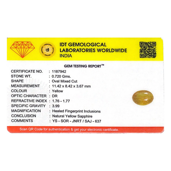 Yellow Sapphire - 3.6 Carat - Pramogh