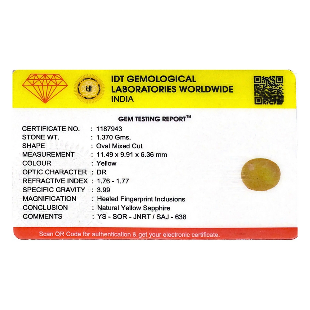 Yellow Sapphire - 6.85 Carat - Pramogh