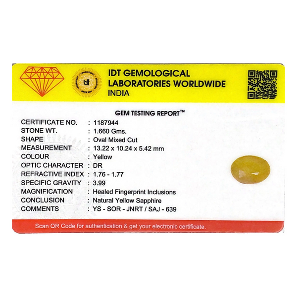 Yellow Sapphire - 8.3 Carat - Pramogh