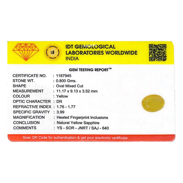 Yellow Sapphire - 4 Carat - Pramogh