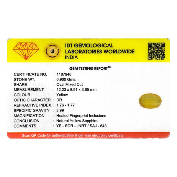 Yellow Sapphire - 4.5 Carat - Pramogh