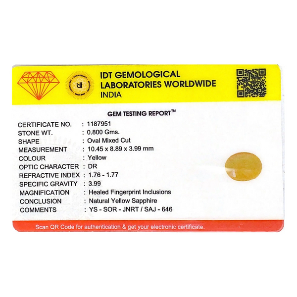 Yellow Sapphire - 4 Carat - Pramogh