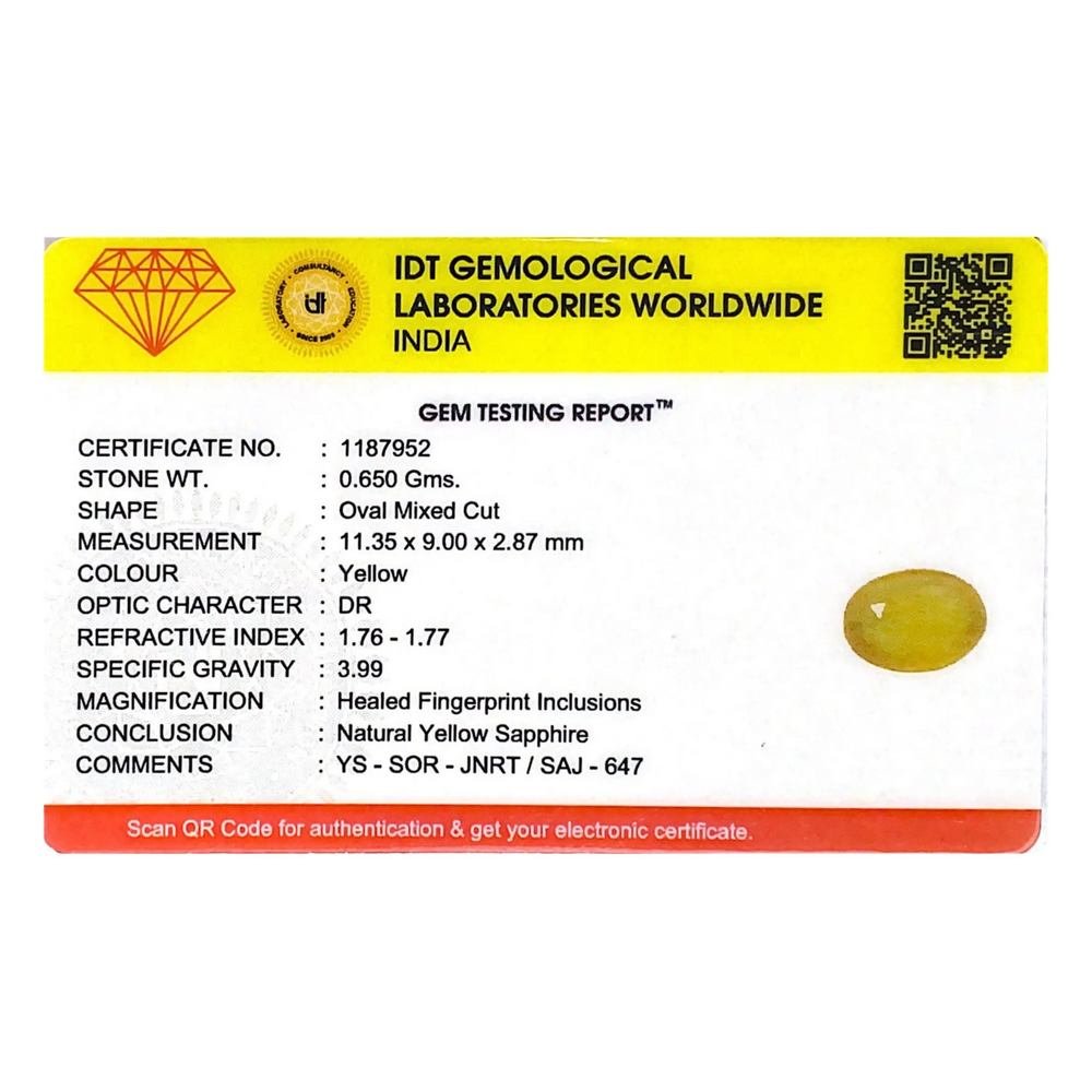 Yellow Sapphire - 3.25 Carat - Pramogh