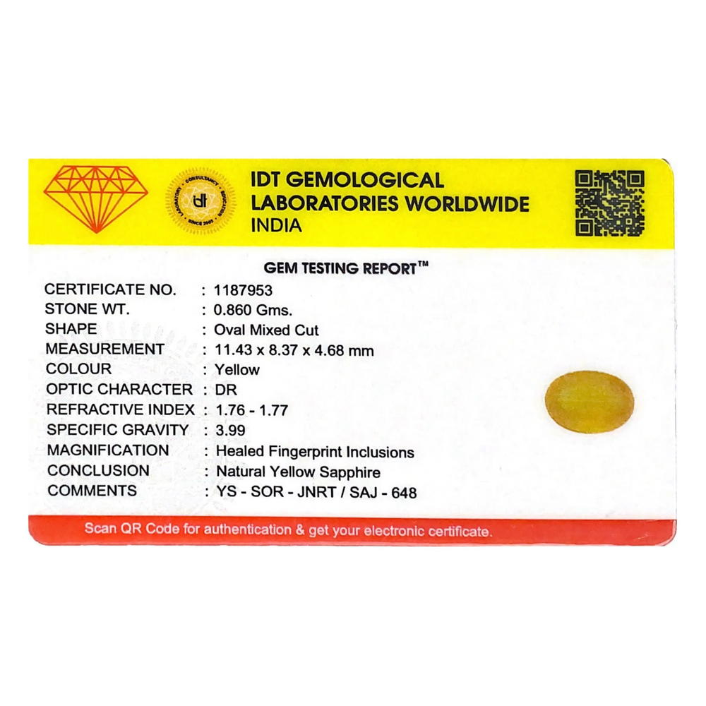 Yellow Sapphire - 4.3 Carat - Pramogh