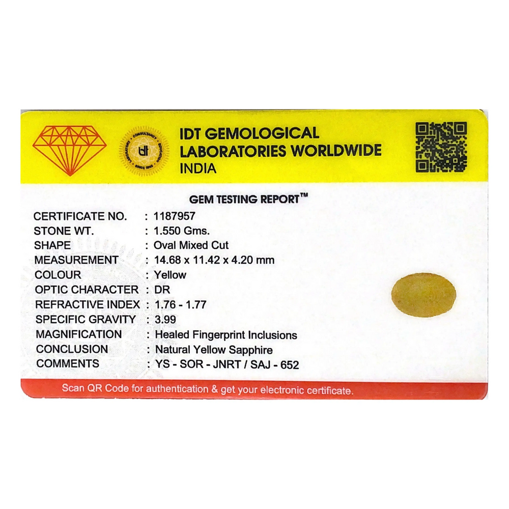 Yellow Sapphire - 7.75 Carat - Pramogh