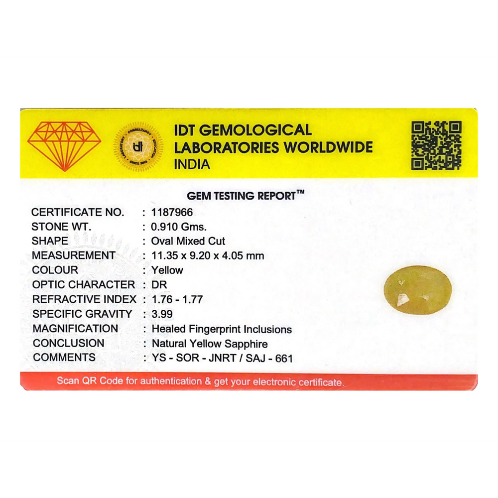 Yellow Sapphire - 4.55 Carat - Pramogh