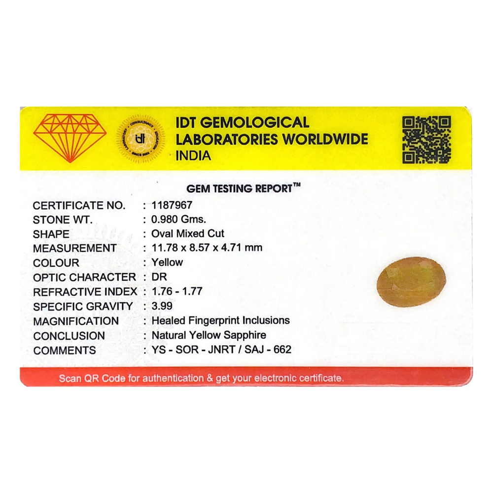 Yellow Sapphire - 4.9 Carat - Pramogh