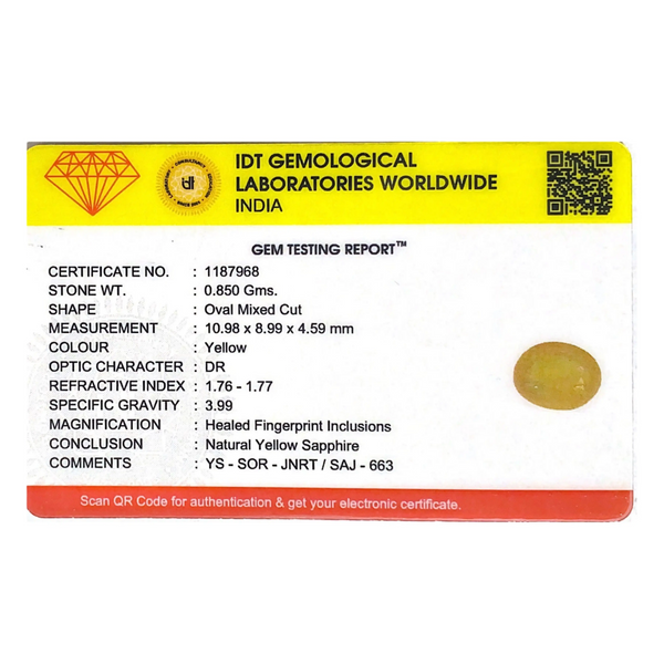 Yellow Sapphire - 4.25 Carat - Pramogh