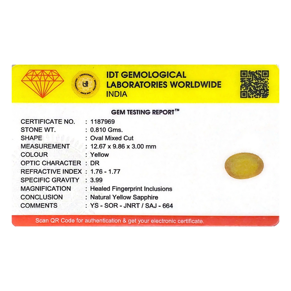 Yellow Sapphire - 4.05 Carat - Pramogh