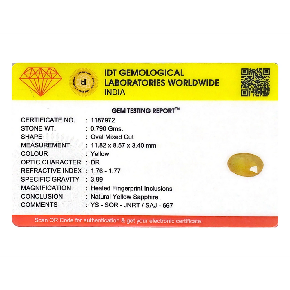 Yellow Sapphire - 3.95 Carat - Pramogh