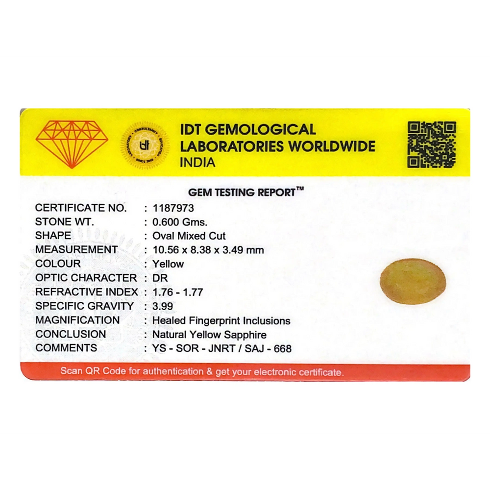 Yellow Sapphire - 3 Carat - Pramogh