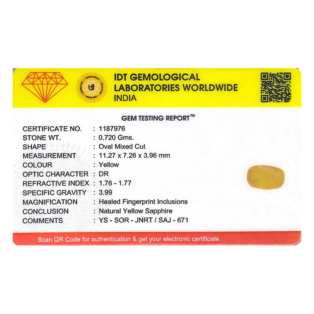 Yellow Sapphire - 3.6 Carat - Pramogh