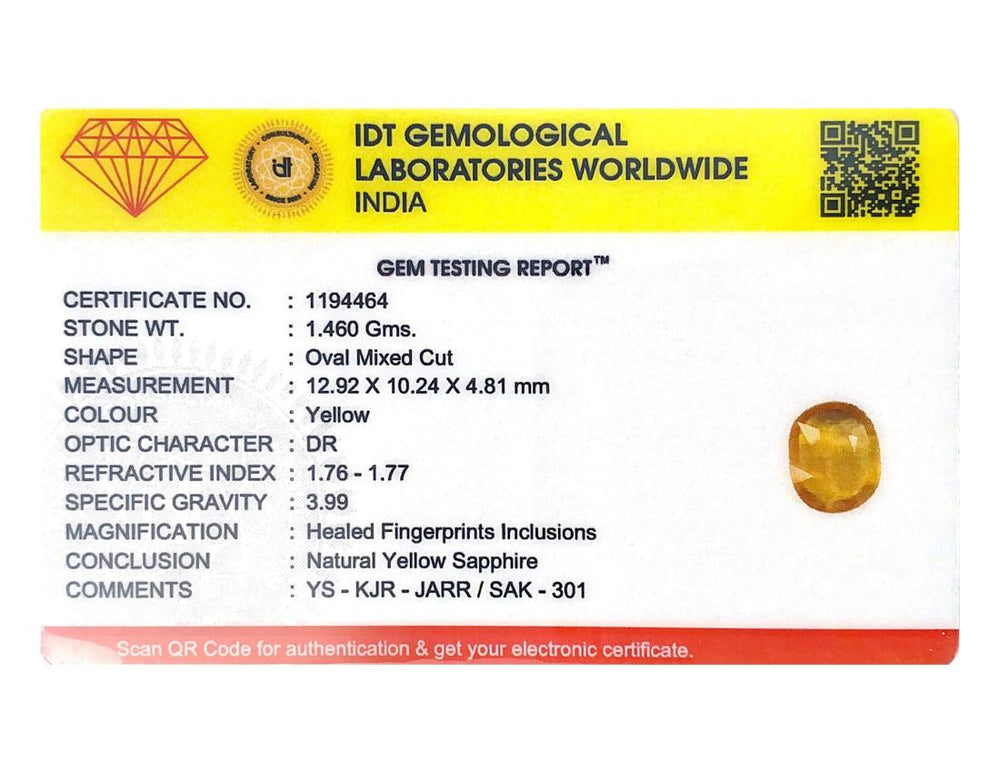 Yellow Sapphire - 7.3 Carat