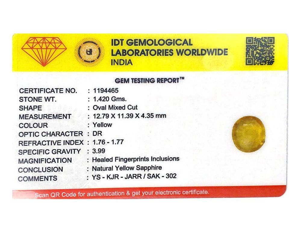 Yellow Sapphire - 7.1 Carat