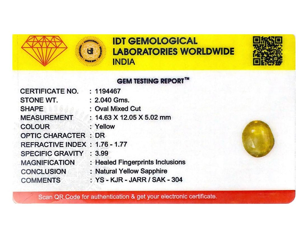 Yellow Sapphire - 10.2 Carat
