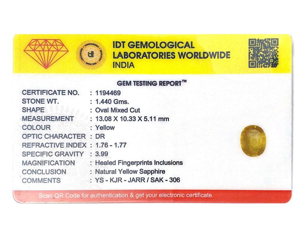 Yellow Sapphire - 7.2 Carat
