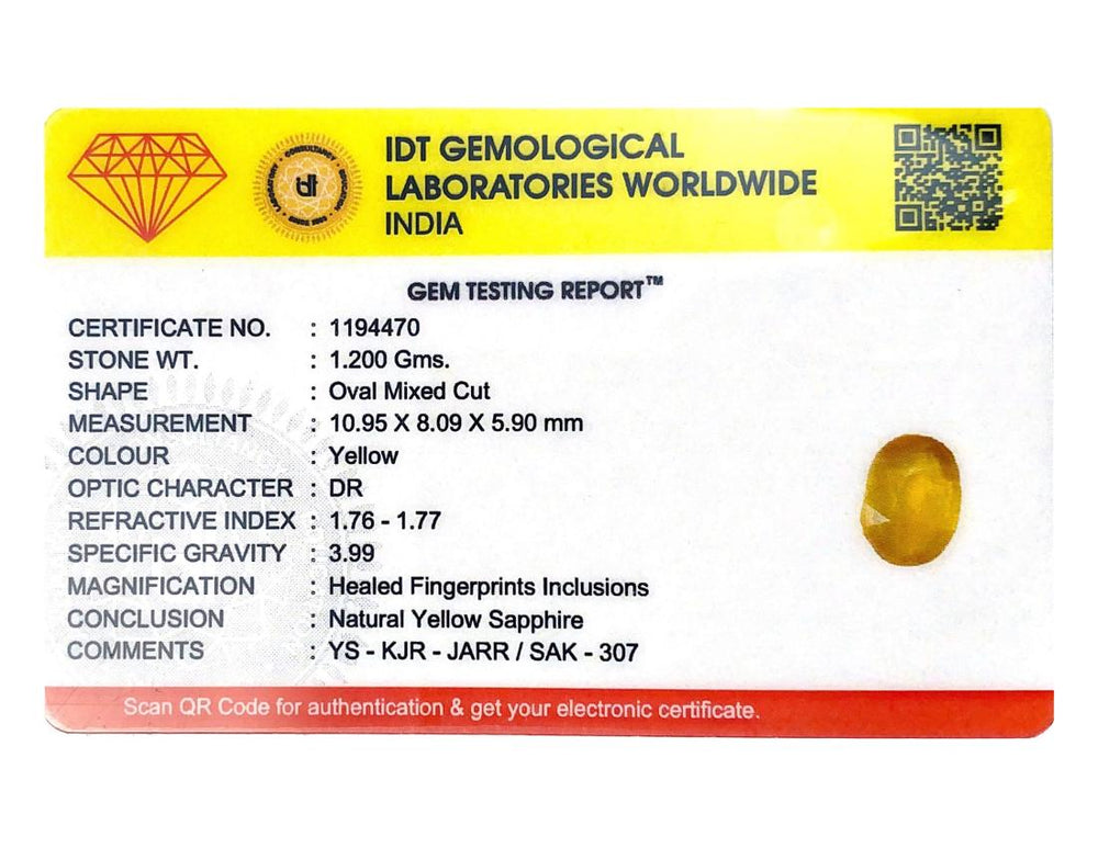 Yellow Sapphire - 6 Carat