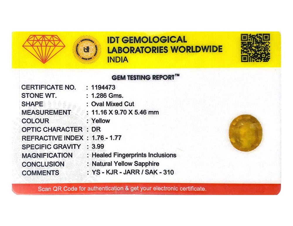 Yellow Sapphire - 6.43 Carat