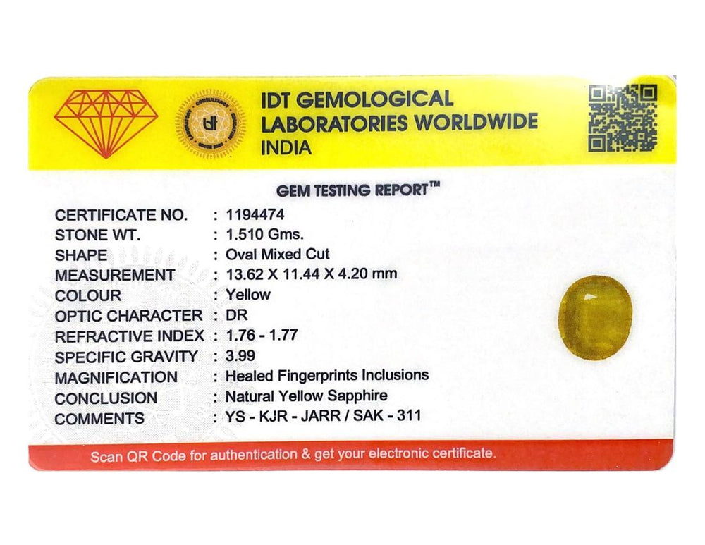 Yellow Sapphire - 7.55 Carat